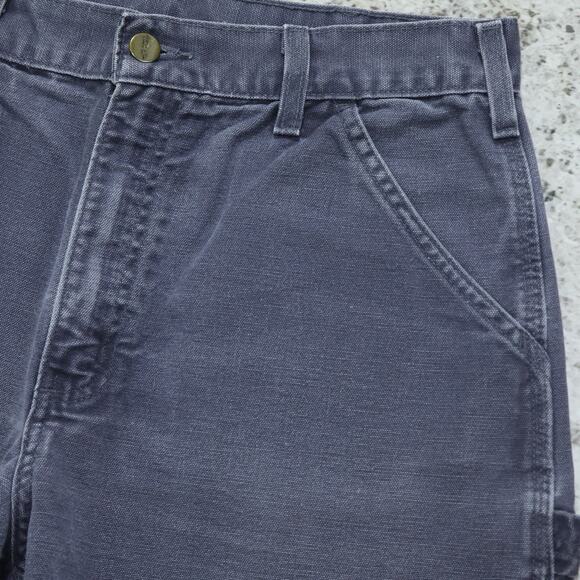 RARE Vintage Carhartt B25 PTB Petrol Blue - Grey Carpenter Shorts 30x8 - Picture 11 of 14